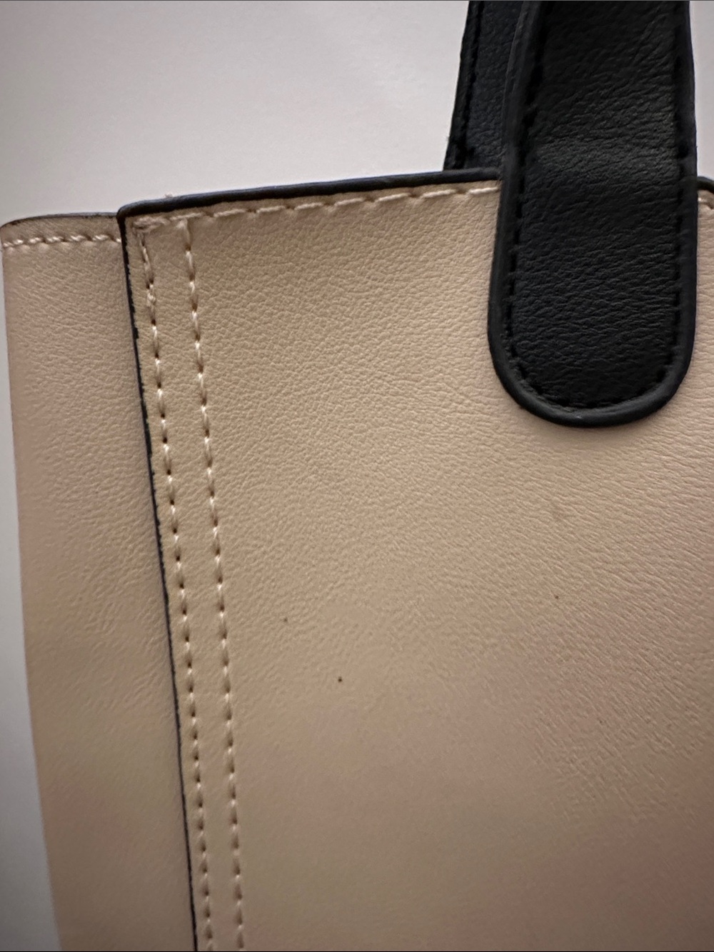 Cream and Black Two-Tone Tote Bag - Picture 3 of 10